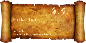 Heitz Ida névjegykártya